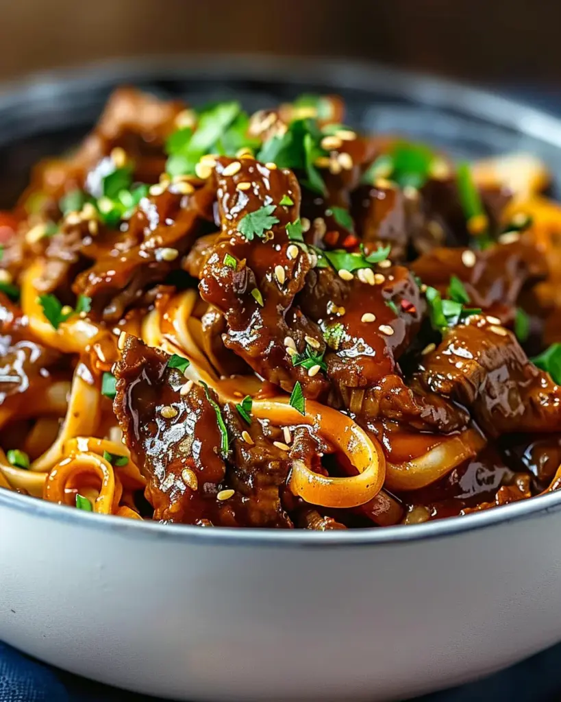 Slow Cooker Korean Beef Noodles Recipe