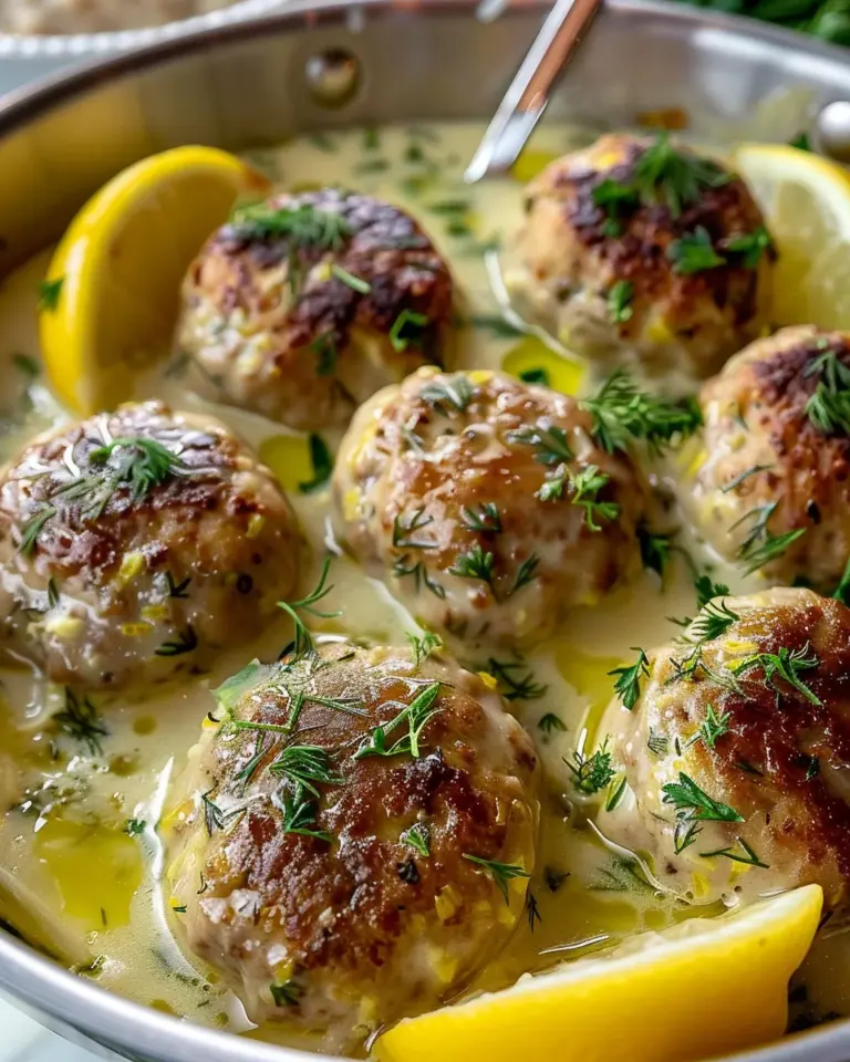 The Softest and Juiciest Greek Meatballs in Lemon Sauce