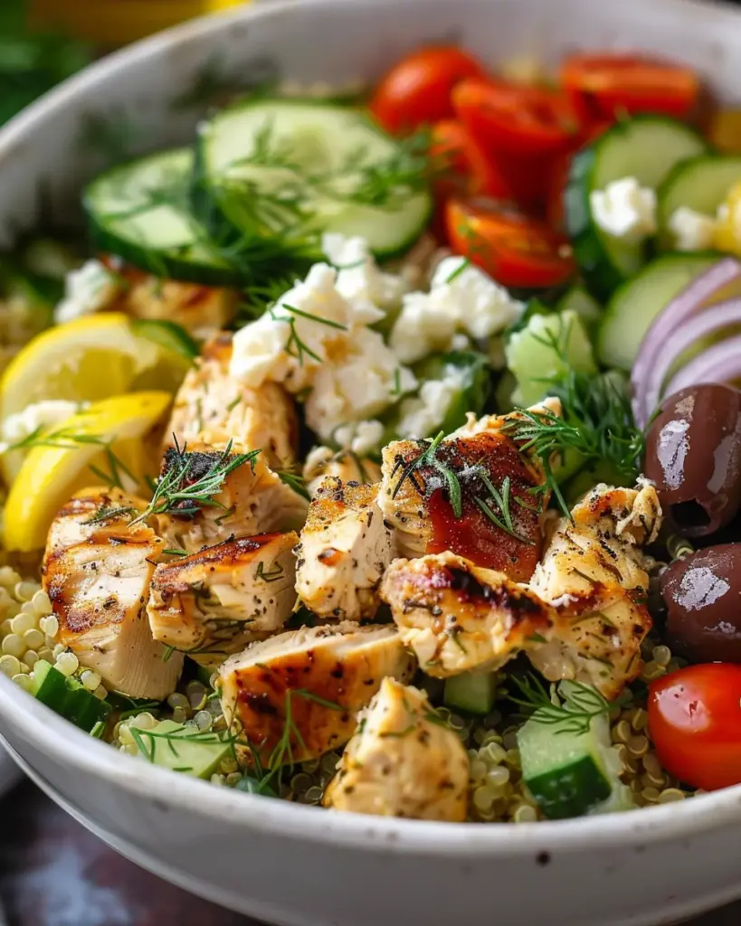 Zesty and Fresh: Mediterranean Lemon-Dill Chicken Bowls for Effortless Meal Prep