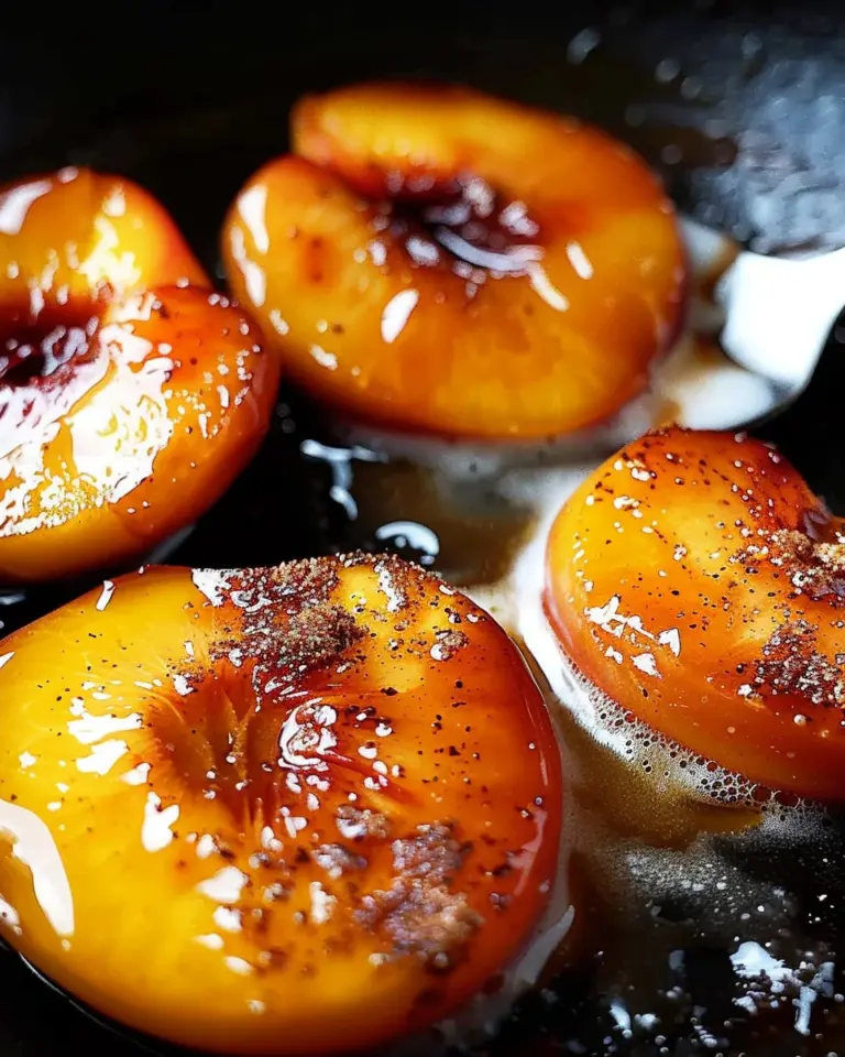 Pan fried peaches