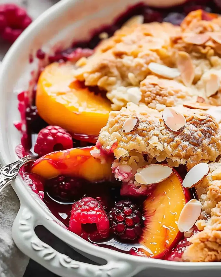 Easy Peach and Raspberry Cobbler