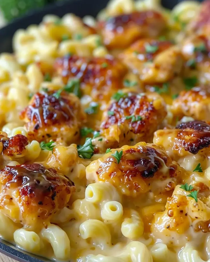 Honey Garlic Butter Chicken Mac and Cheese