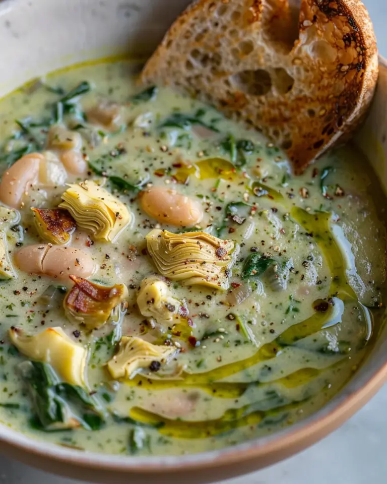 Spinach Artichoke White Bean Soup