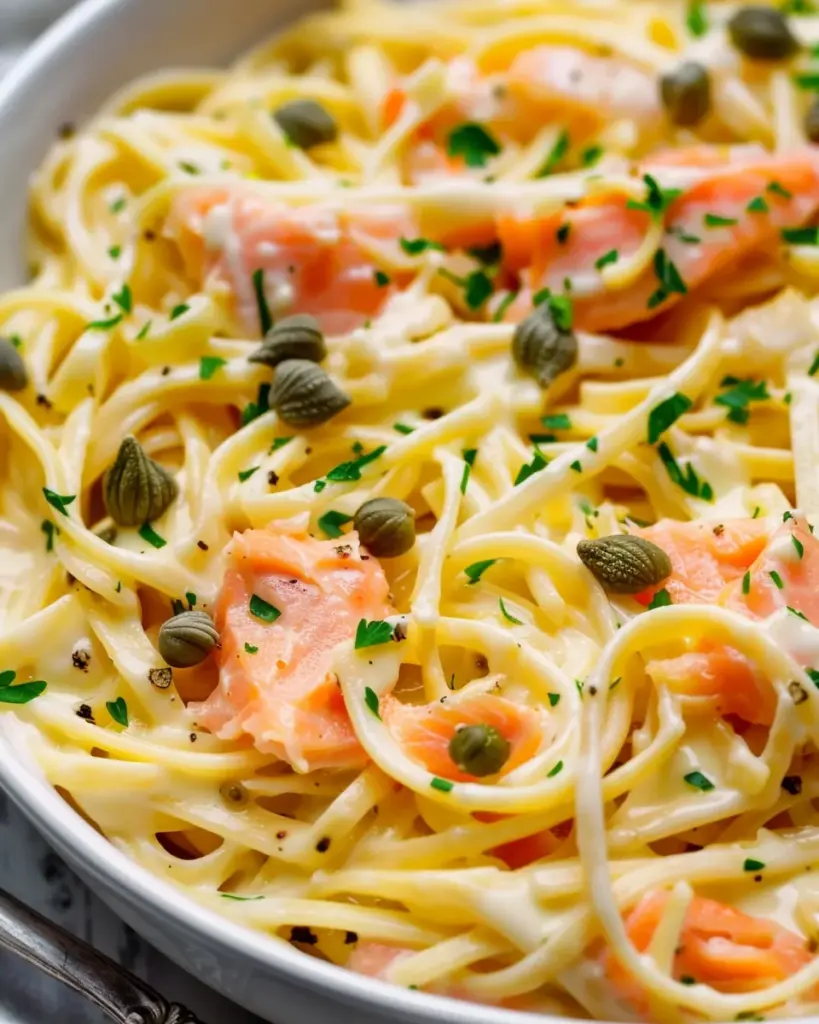 Healthier Smoked Salmon Linguine