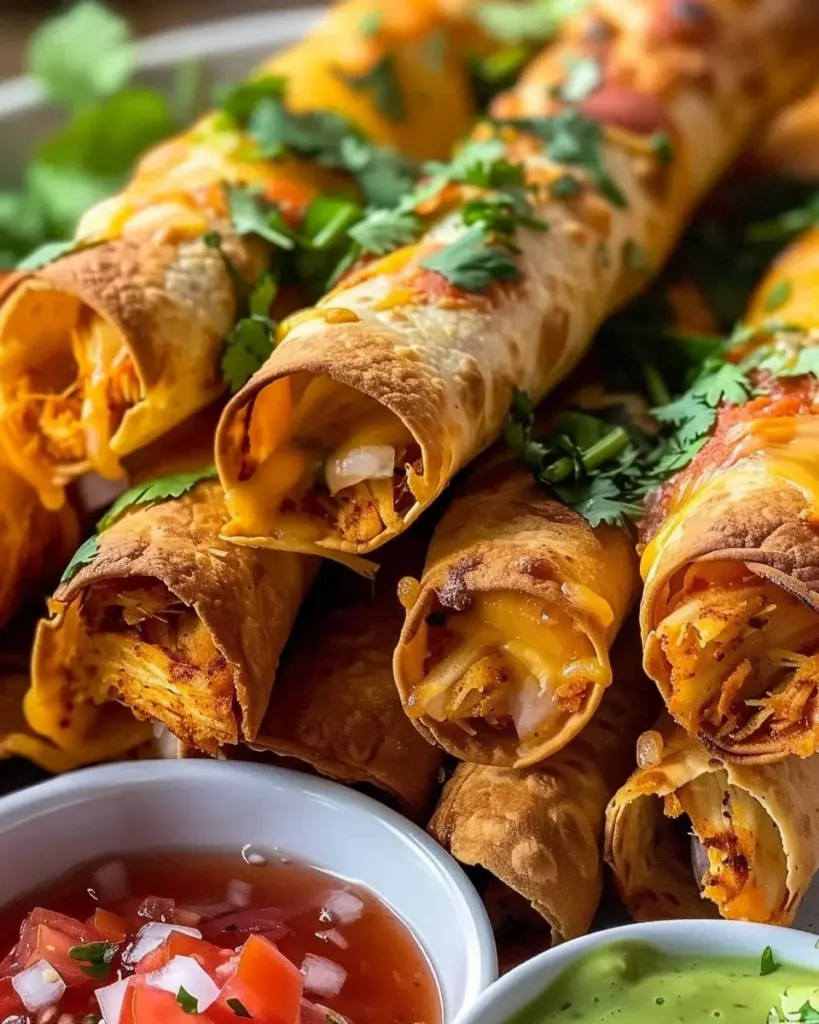 Crunchy Oven-Baked Chicken Taquitos