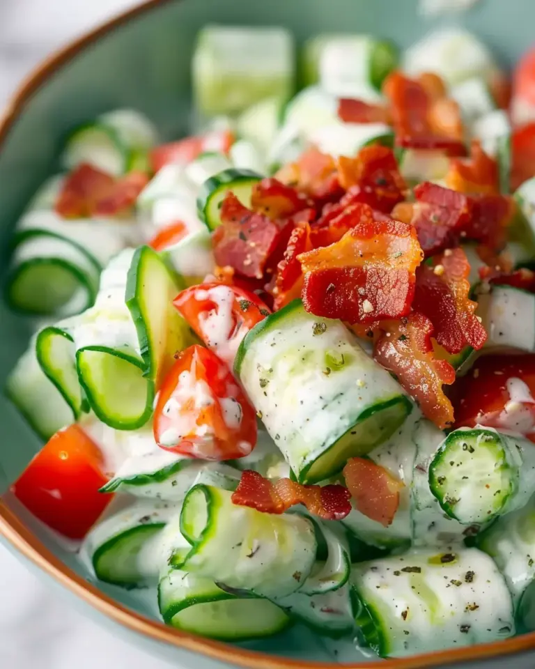 Crunchy Cucumber Salad with Bacon