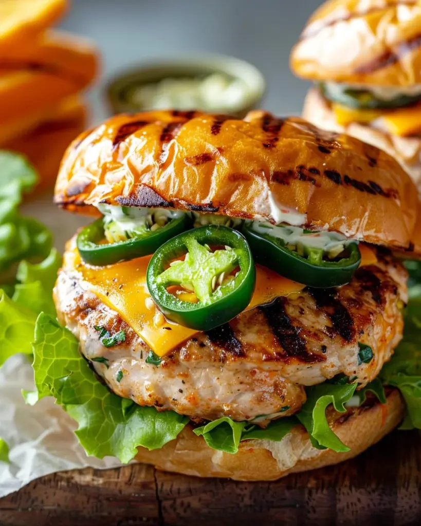 Jalapeño Cheddar Turkey Burgers