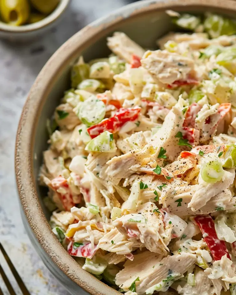 Easy High Protein Feta Chicken Salad
