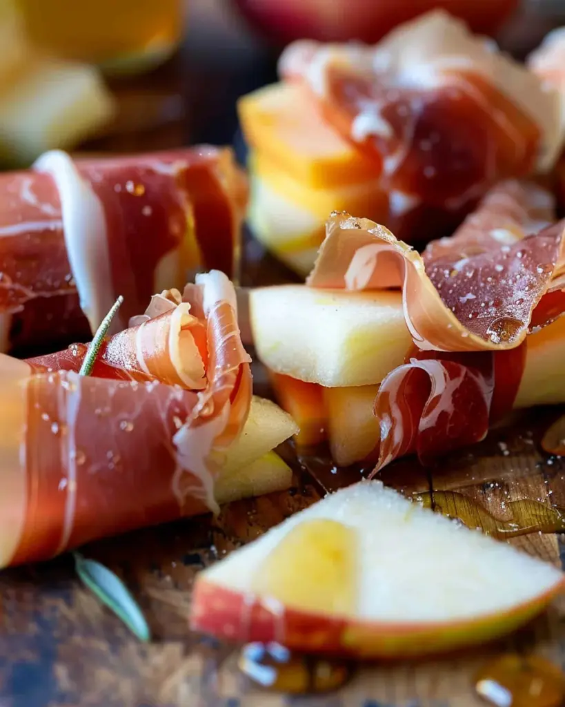 Prosciutto-Wrapped Cheese and Apple Bites