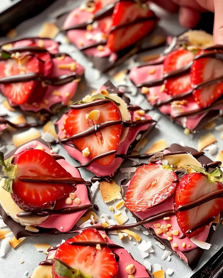4-ingredient Strawberry Banana Bark
