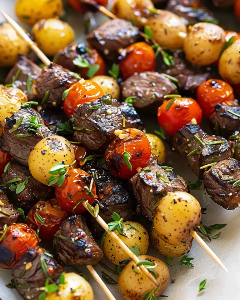 Rosemary Garlic Steak Kebabs
