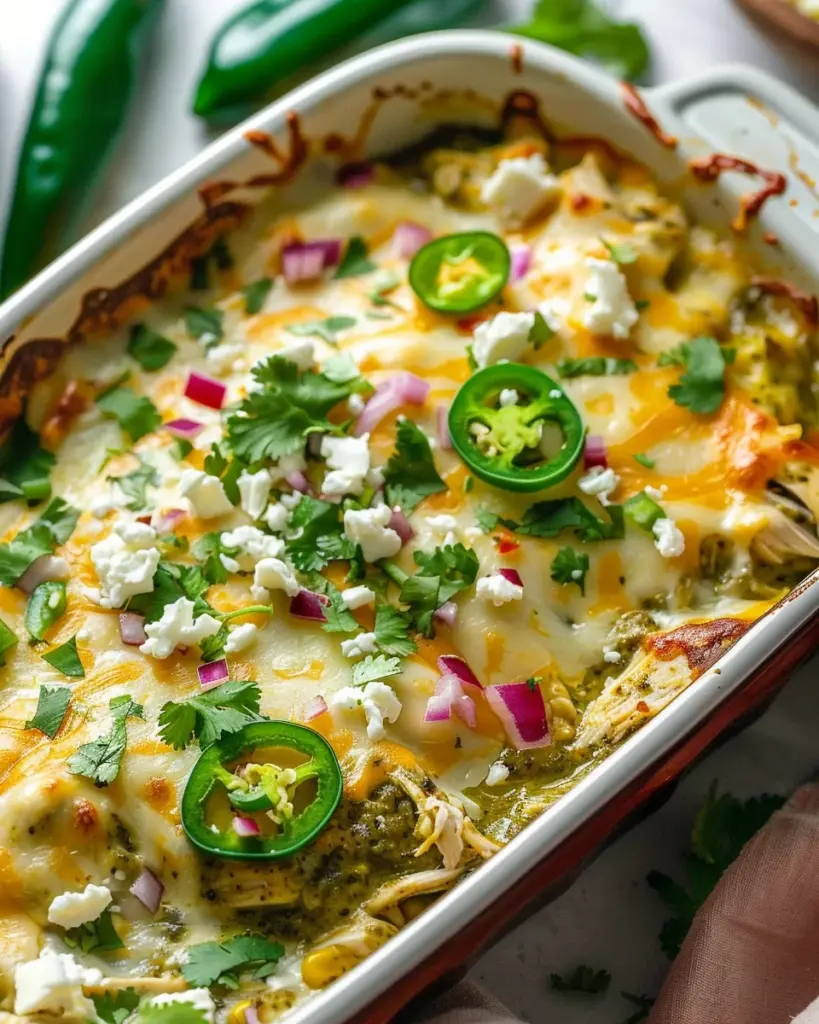 Delicious Salsa Verde Chicken Casserole