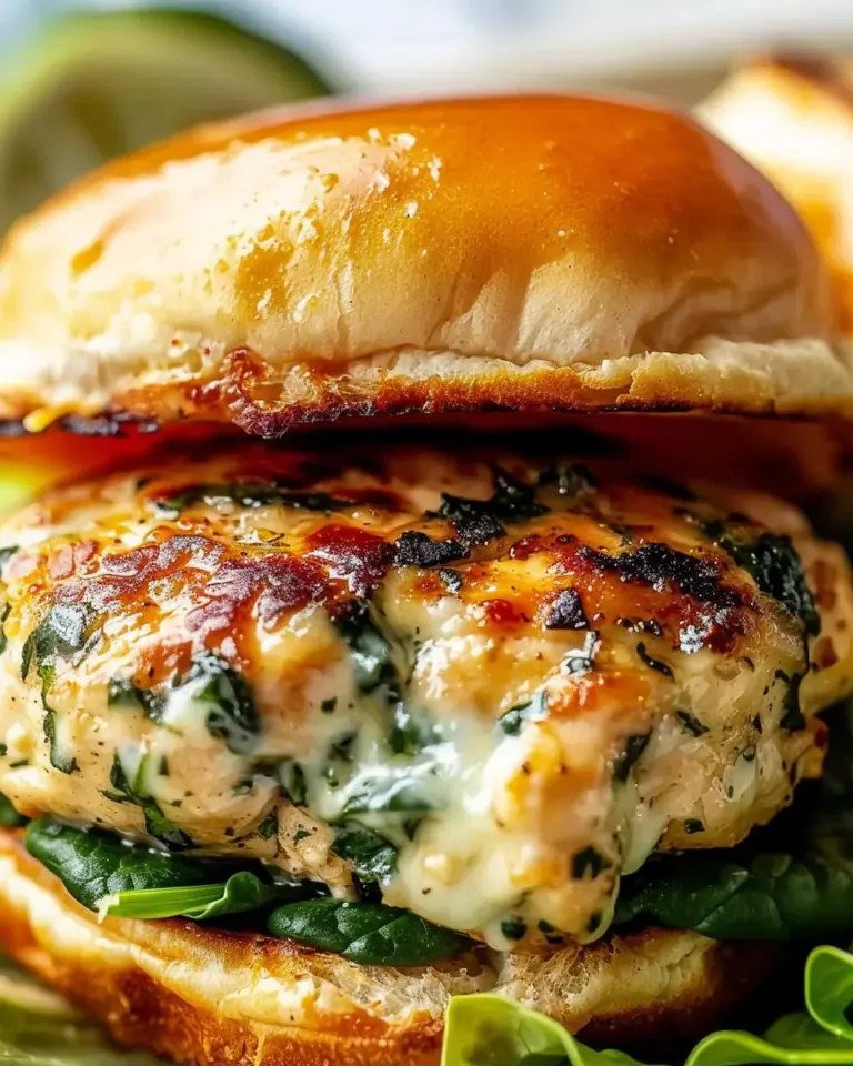 White Cheddar Spinach Chicken Burgers
