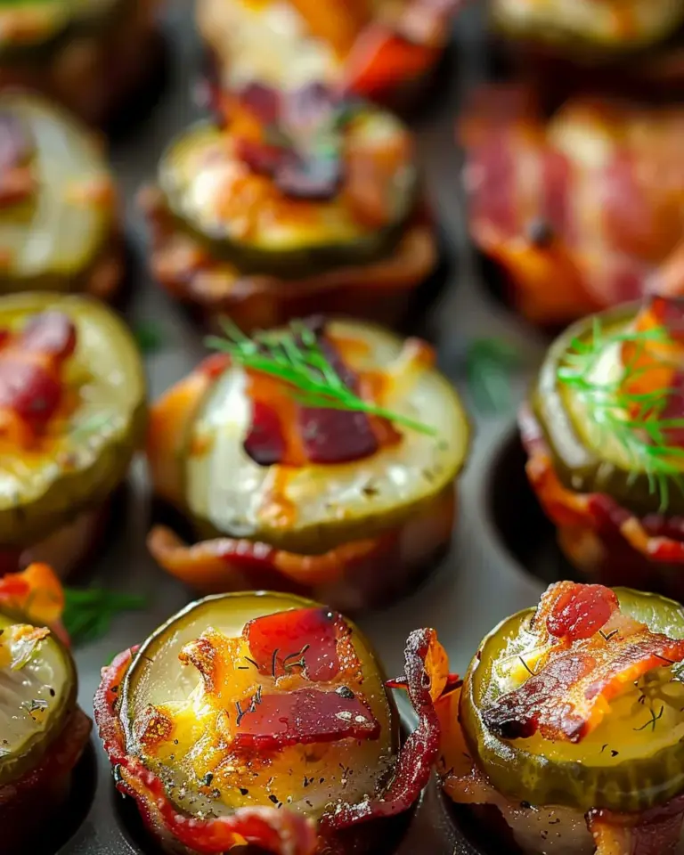 Tasty Cheese Dill Pickle Bacon Shots