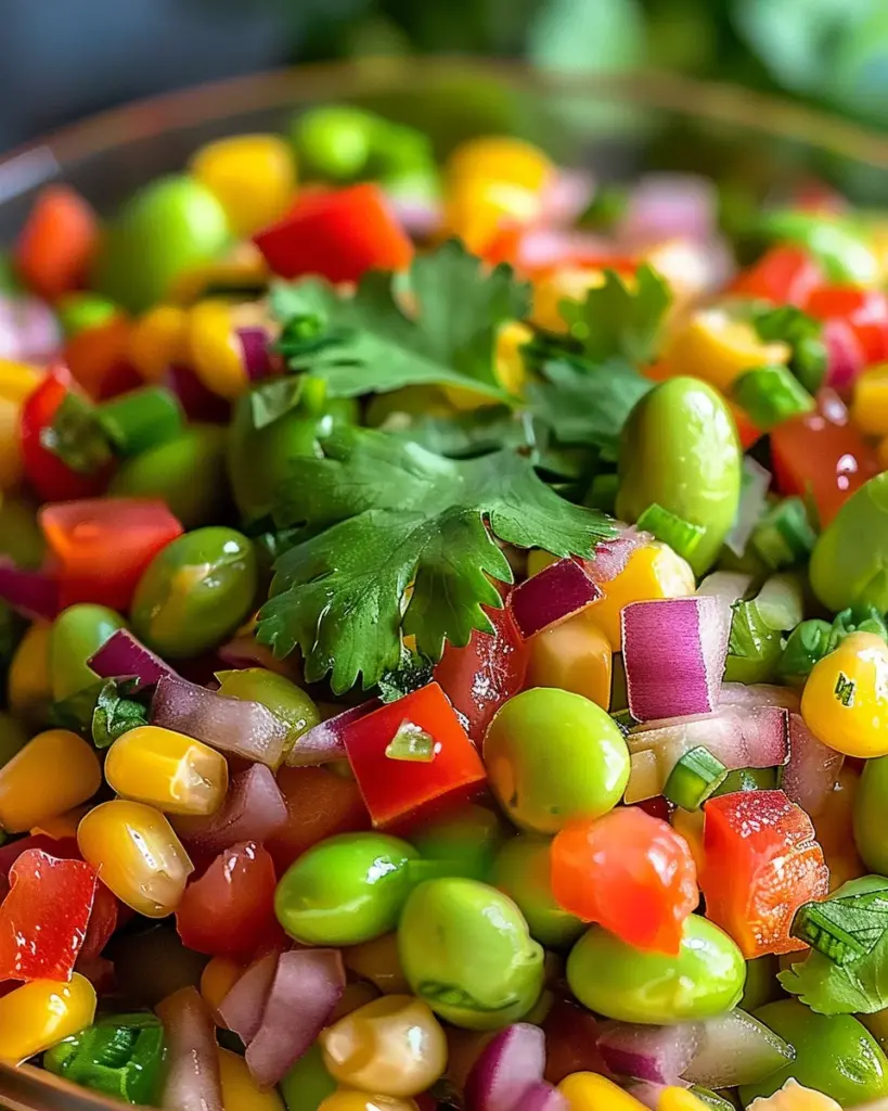 Edamame Salad with Cilantro Lime Dressing