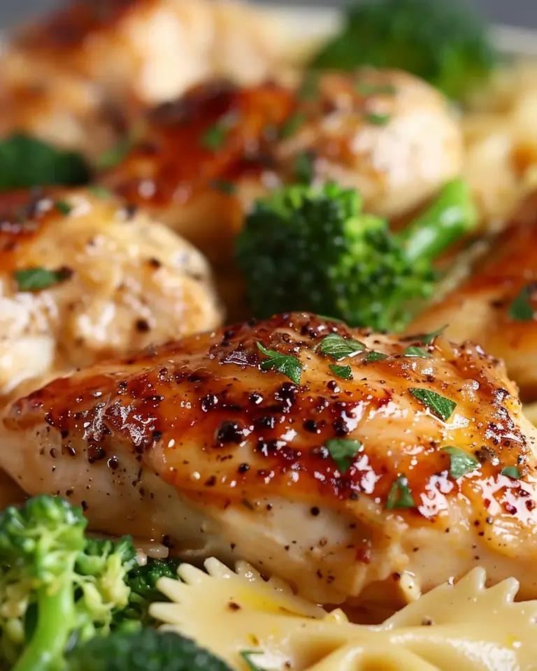 Cowboy Butter Lemon Bowtie Chicken with Broccoli