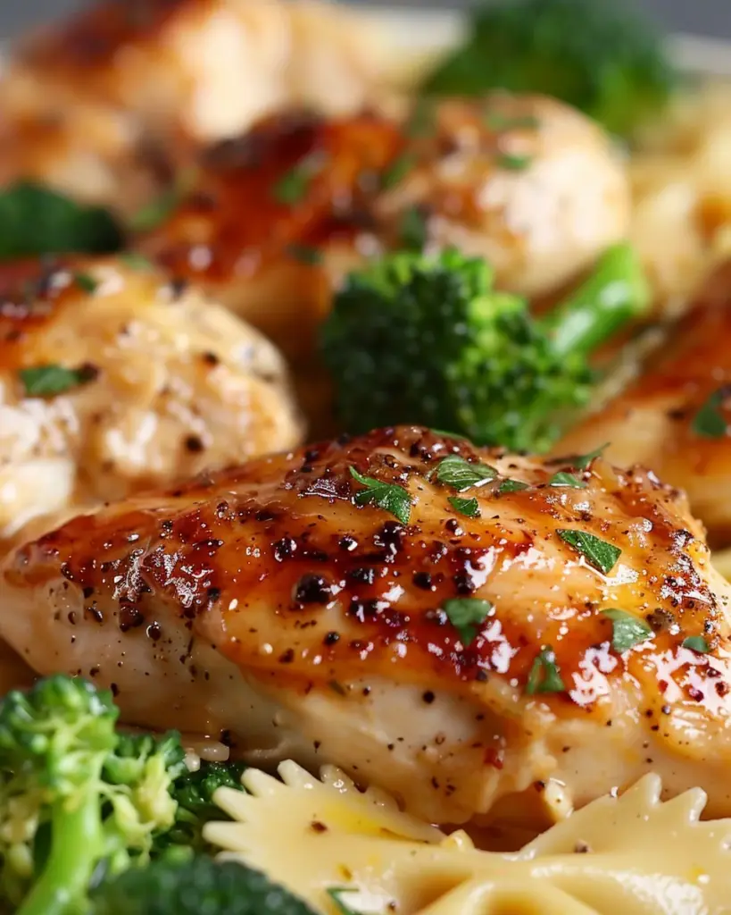 Cowboy Butter Lemon Bowtie Chicken with Broccoli