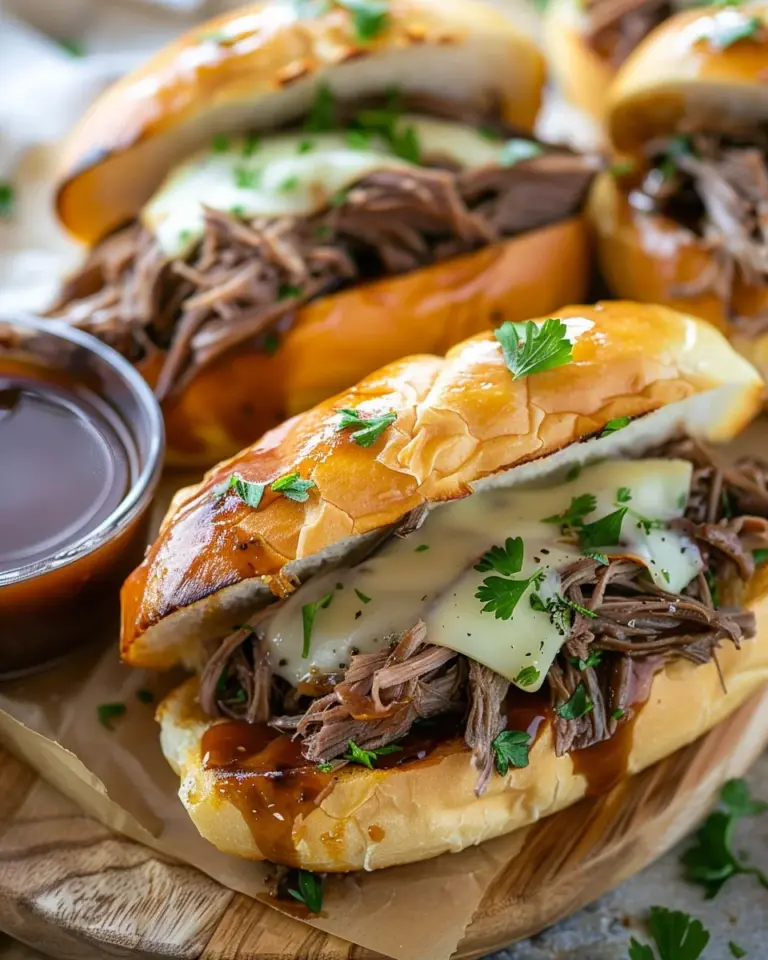 Crockpot French Dip Sandwiches