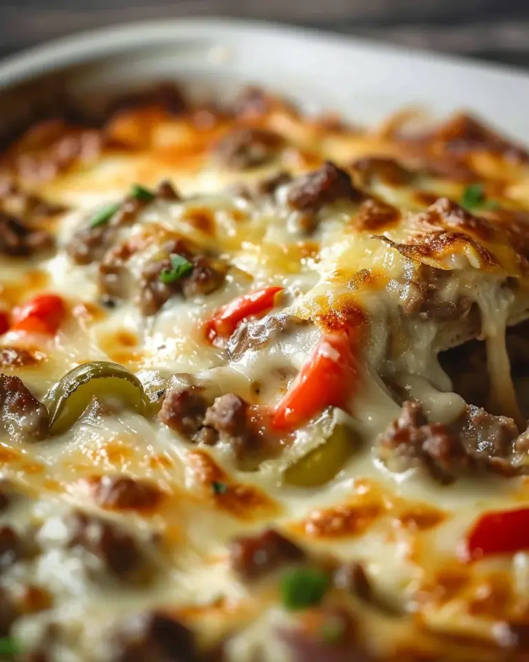 Low Carb Philly Cheesesteak Casserole