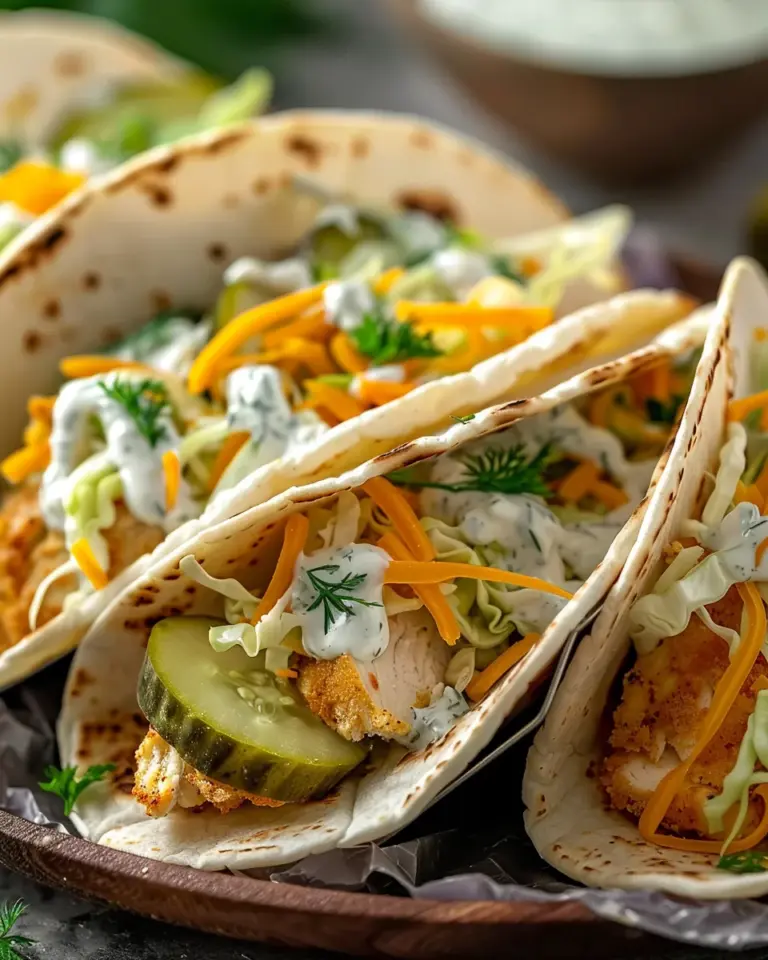 Dill Pickle Ranch Smash Chicken Tacos with Crispy Cheese Lace