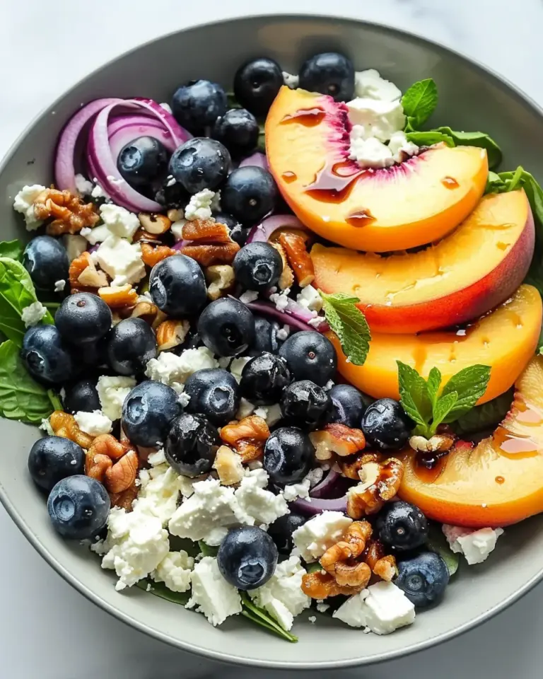 Blueberry Peach Feta Salad