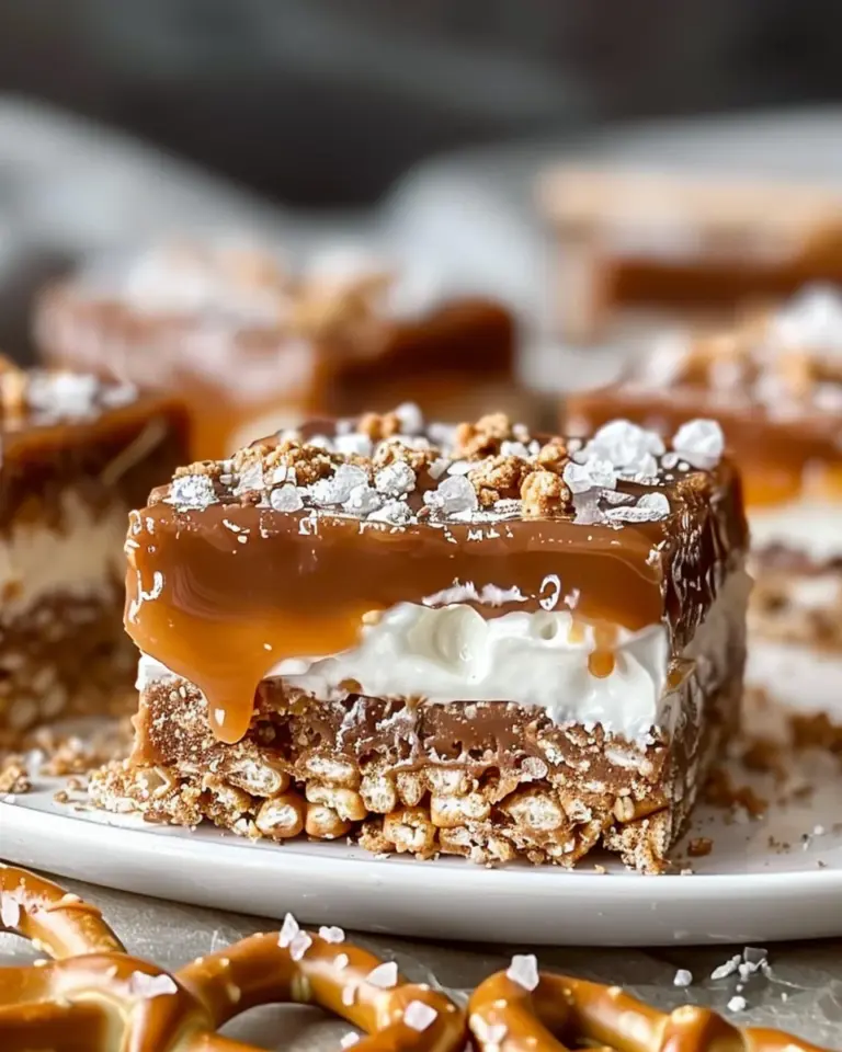 Delicious No-Bake Salted Caramel Pretzel Bars in Minutes