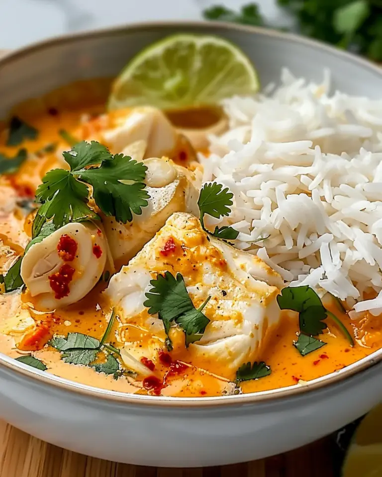 Coconut Lime Fish Curry with Jasmine Rice