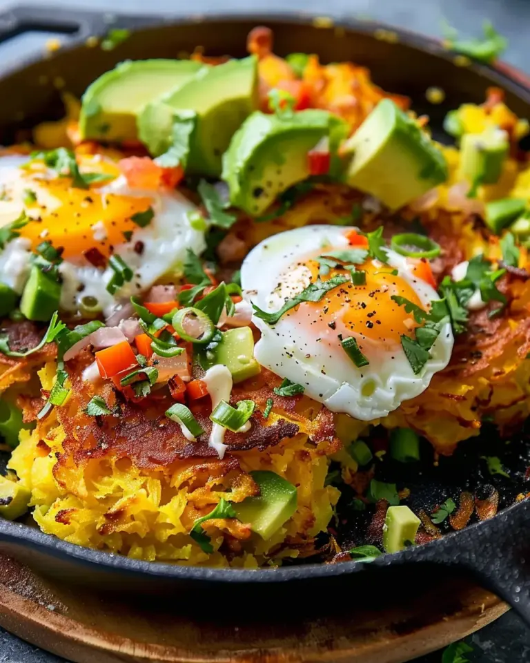 Loaded Hash Browns with Scrambled Eggs