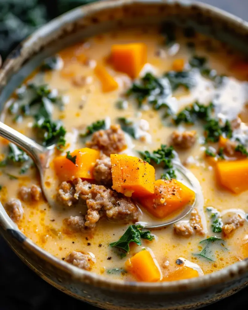 Creamy Sweet Potato and Sausage Soup