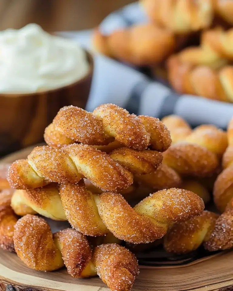 Air Fryer Cinnamon Sugar Twists With Cream Cheese Dip