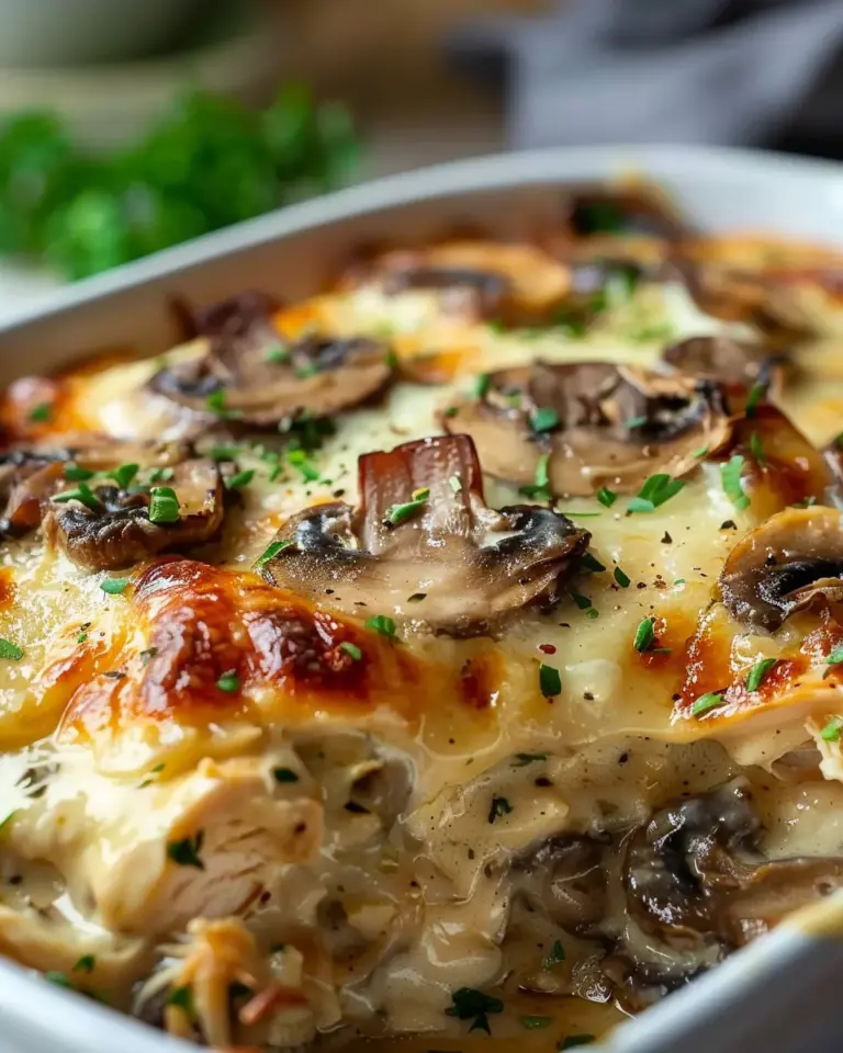 Keto Garlic Mushroom Chicken Casserole