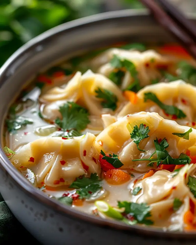 Thai Potstickers with Coconut Broth