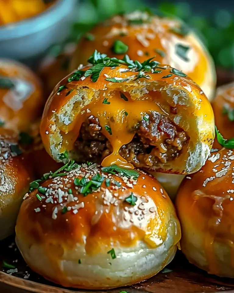 Irresistibly Cheesy Garlic Parmesan Cheeseburger Bombs