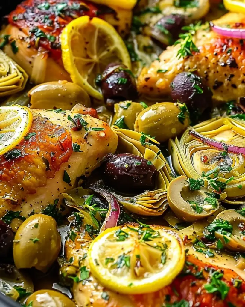 Mediterranean Lemon Chicken with Artichokes & Olives