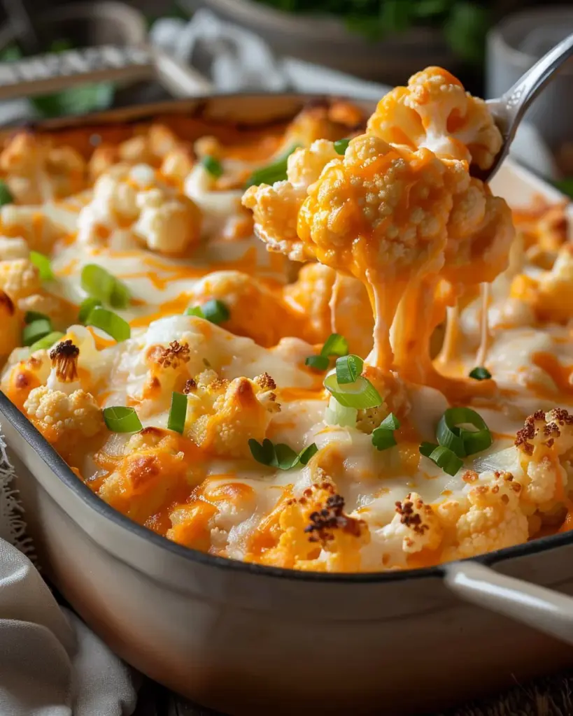 Creamy Buffalo Chicken Cauliflower Casserole Recipe