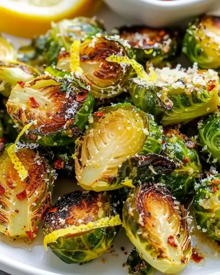 Crispy Garlic Parmesan Brussels Sprouts