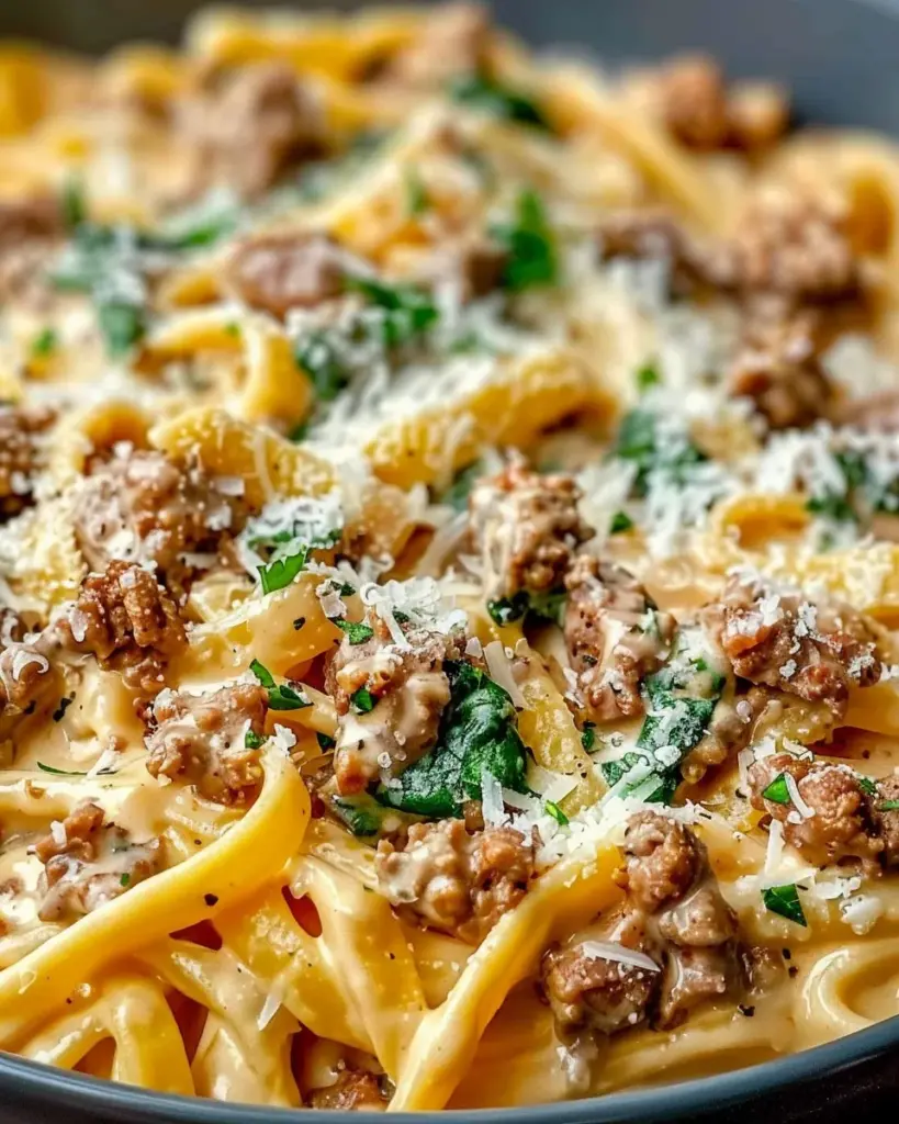 High Protein Creamy Beef Pasta
