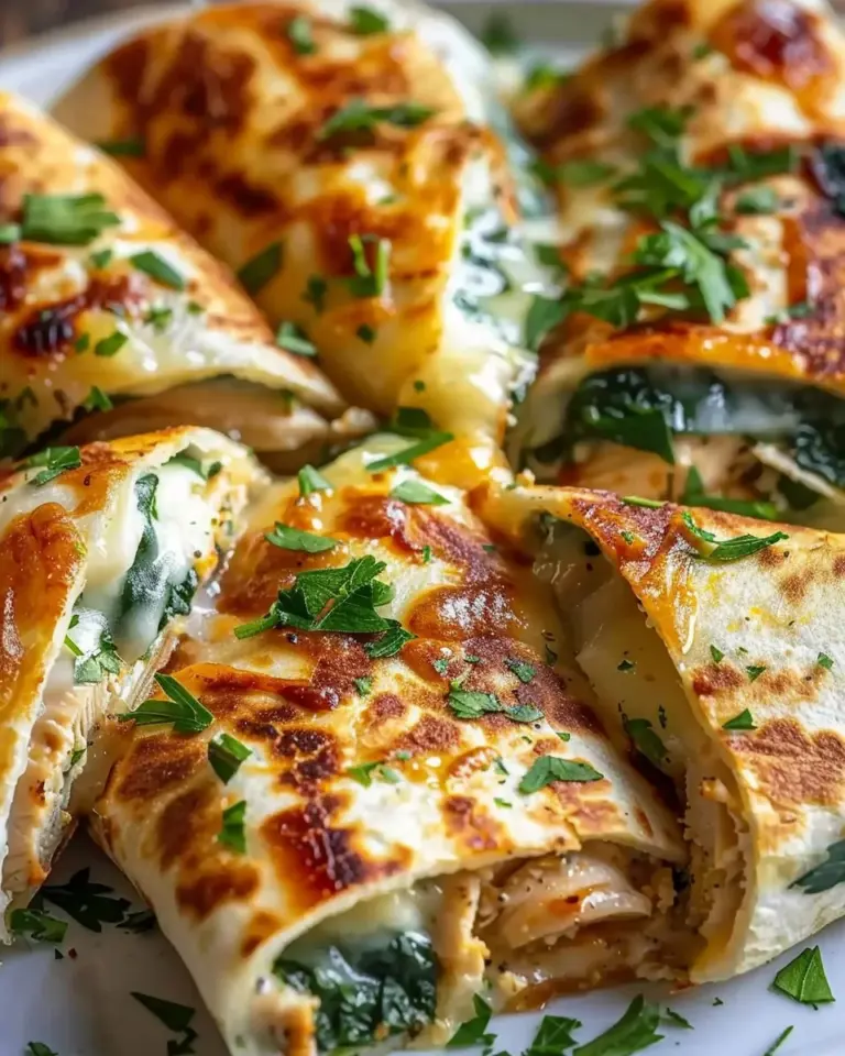 Savory Baked Cheese and Garlic Chicken Wraps with Fresh Herbs